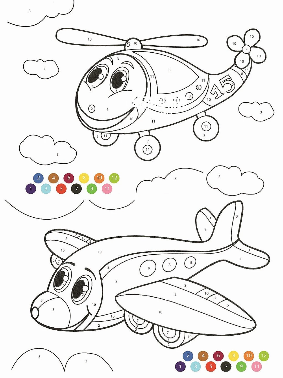 color by number adult - coloring page for kids