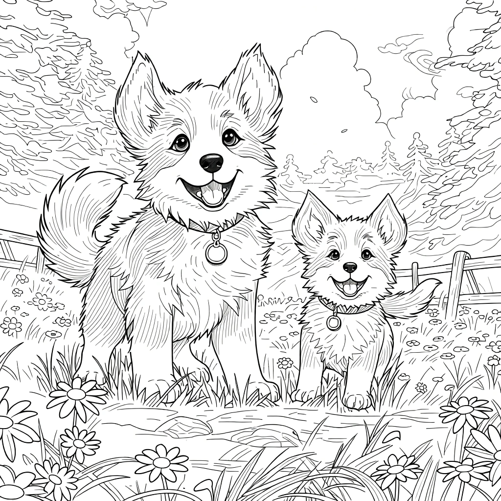 coloring pages of dogs - free printable coloring pages
