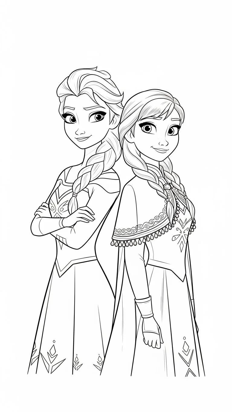 anna and elsa coloring pages - adult coloring pages